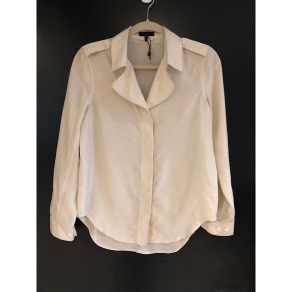 Rag & Bone Women's White Field Silk Blouse Classic Fit Top Size XS - Picture 5 of 12